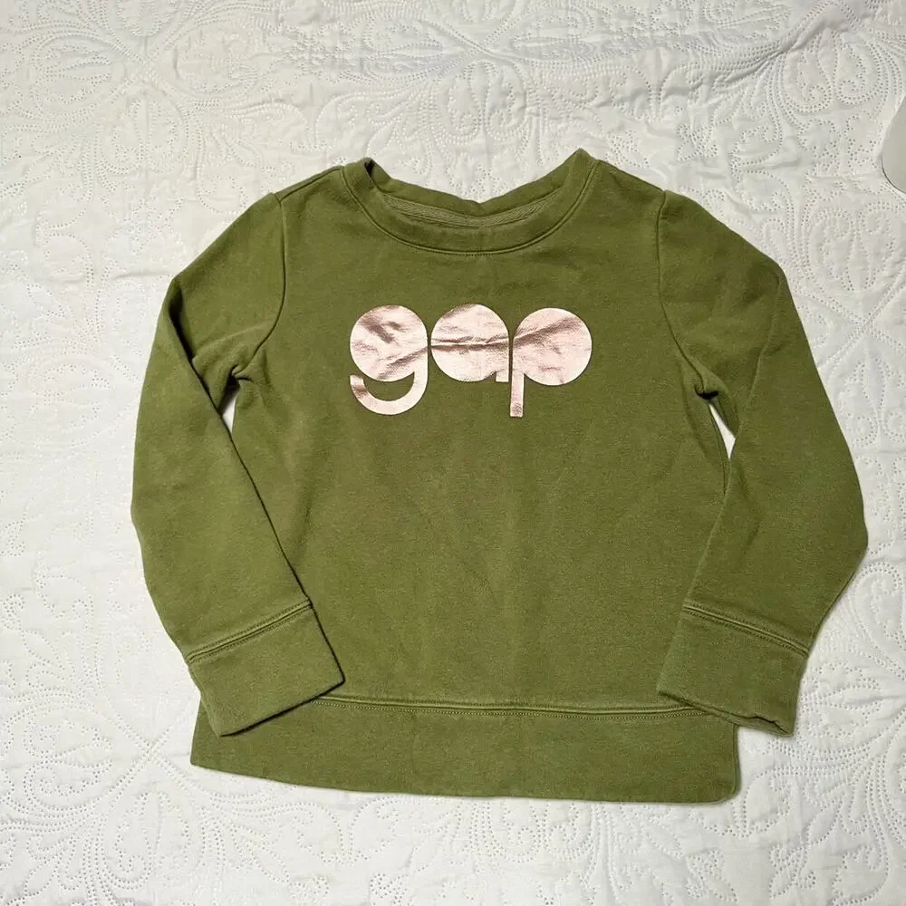 Gap Metallic Logo Pullover Sweatshirt Size 6/7